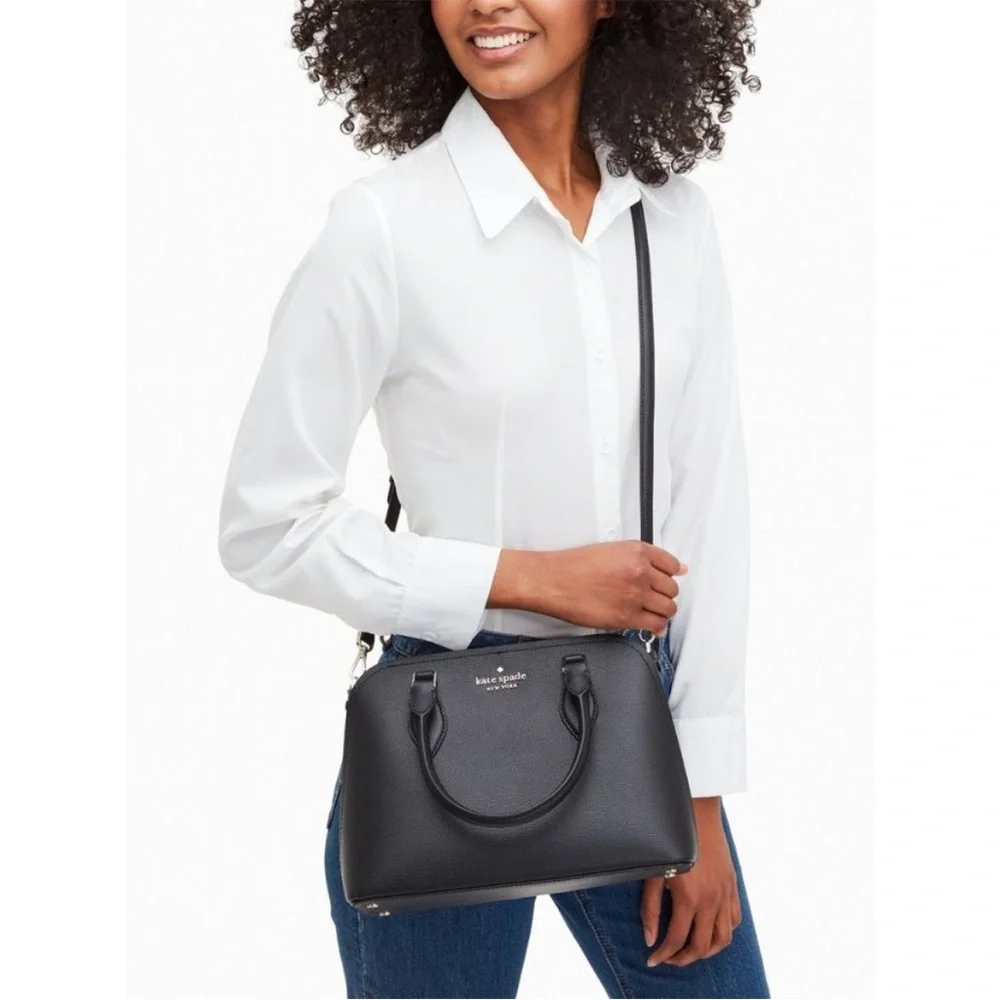Kate Spade Darcy Small Satchel Grain Leather Black - Picture 2 of 9